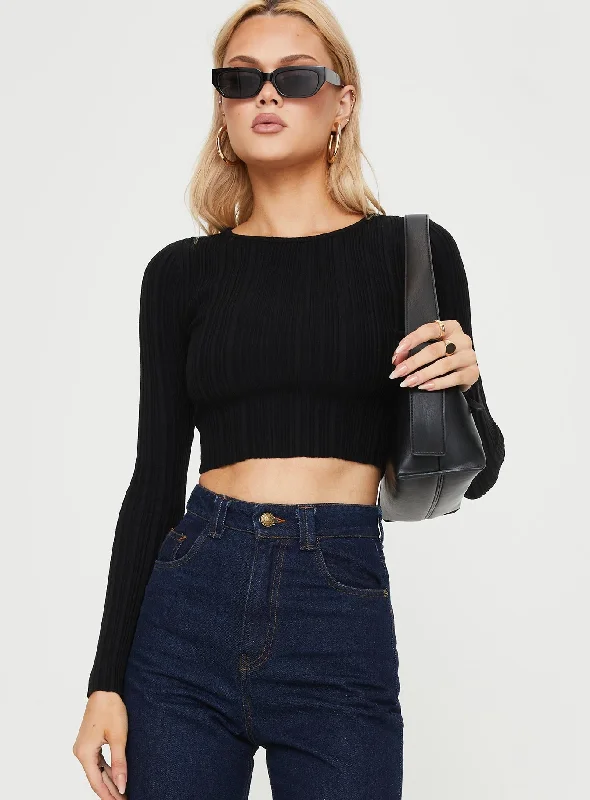 Ameera Long Sleeve Top Black