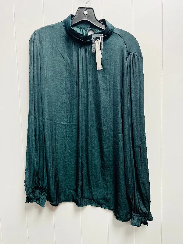 Blouse Long Sleeve By Catherine Malandrino In Green, Size: L