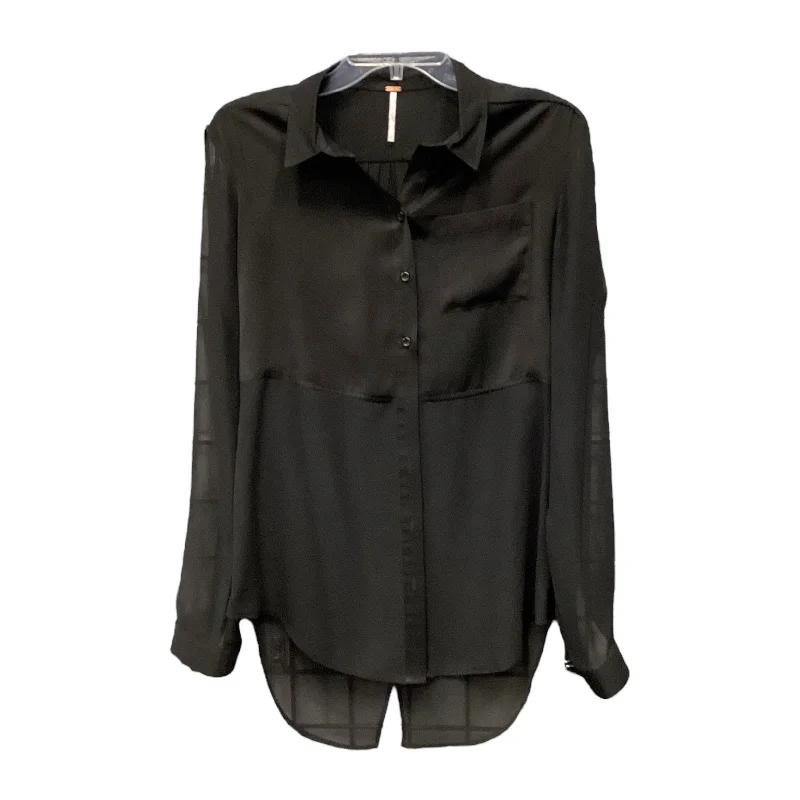 Blouse Long Sleeve By Free People In Black, Size: S