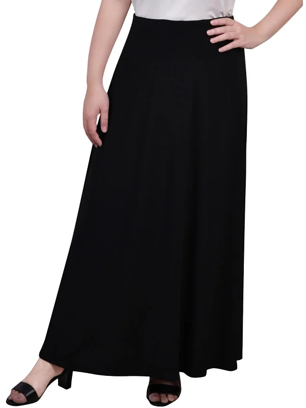 Petites Womens Jersey Long Maxi Skirt