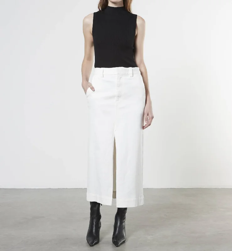 Soft Touch Slit Skirt In Undyed