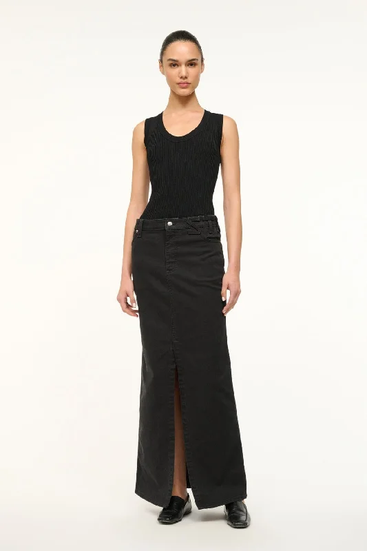 STAUD + WRANGLER THE MAXI SKIRT | BLACK