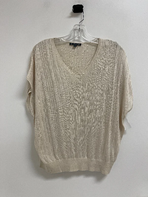 Top Sleeveless By Adrianna Papell In Cream, Size: M