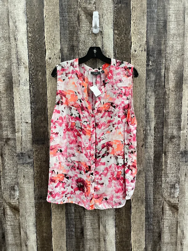 Top Sleeveless By Apt 9 In Floral Print, Size: 2x