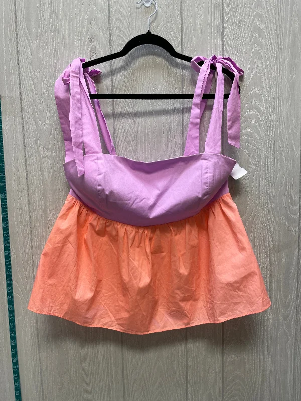 Top Sleeveless By Lilly Pulitzer In Orange & Purple, Size: Xl