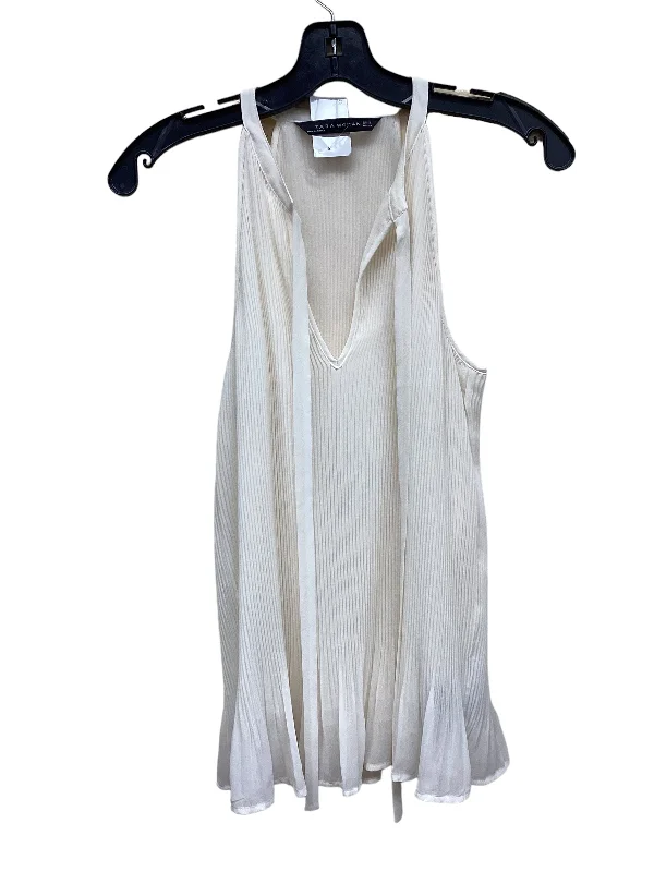 Top Sleeveless By Zara In Cream, Size: M