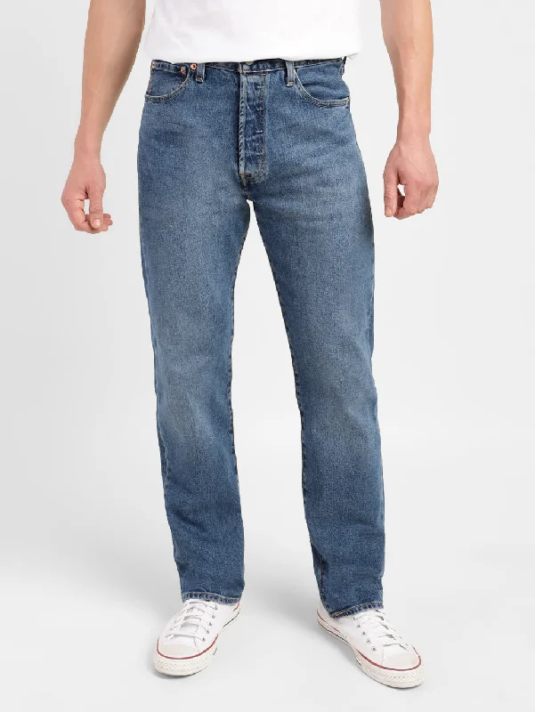 Men's 501 Blue Regular Fit Button Fly Jeans