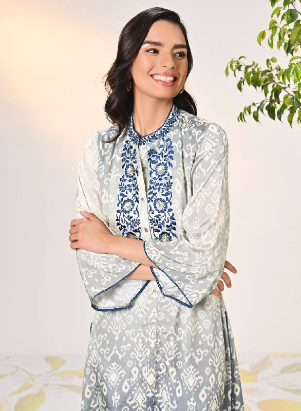 Ruhi Blue Printed Tunic For Women