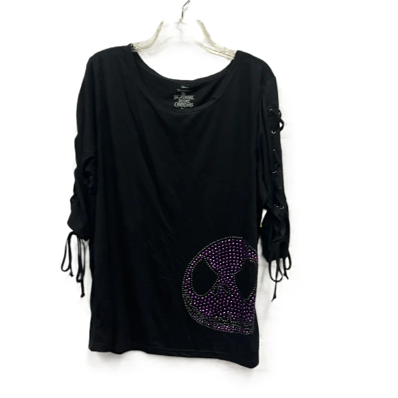 Top 3/4 Sleeve By Disney Store In Black, Size: 1x