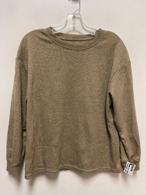 Top Long Sleeve By Clothes Mentor In Tan, Size: M