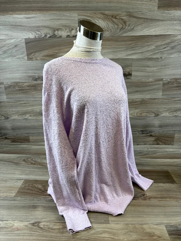 Top Long Sleeve By Loft In Purple, Size: 2x