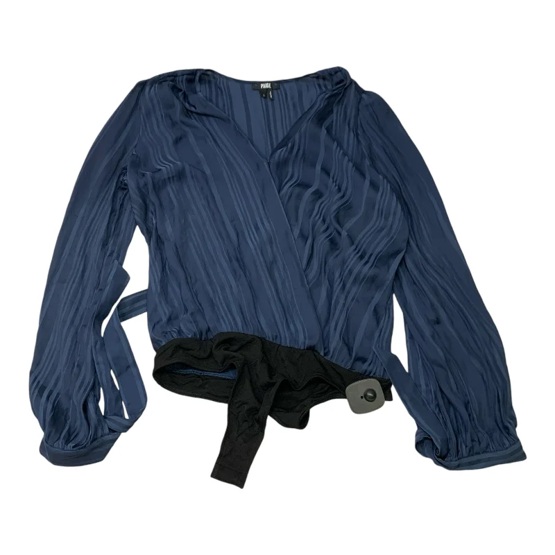 Top Long Sleeve Designer By Paige In Blue, Size: S