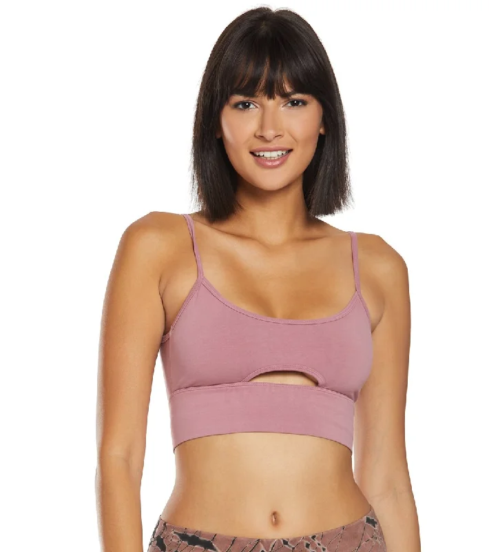 Hard Tail Low Back Cut Out Midi Sports Bra Dusty Rose