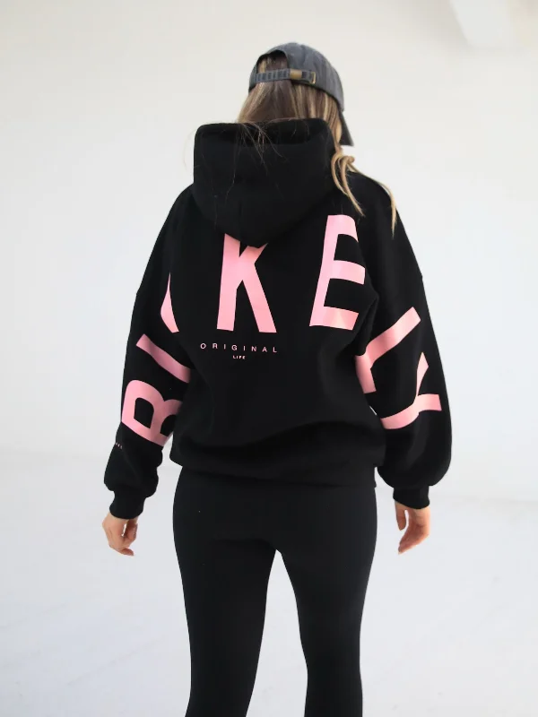 Members Isabel Oversized Hoodie - Black & Pink