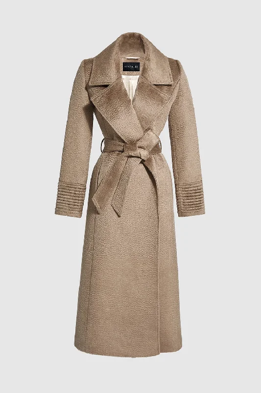 Suri Alpaca Long Notched Collar Wrap Coat