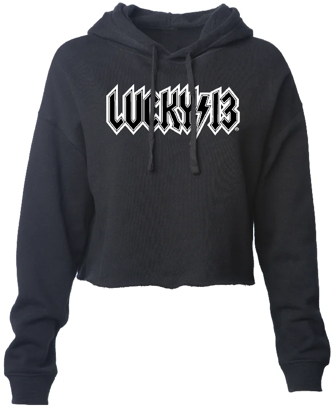 The HIGH VOLTAGE Women's Lightweight Cropped Hoodie - BLACK **NEW**