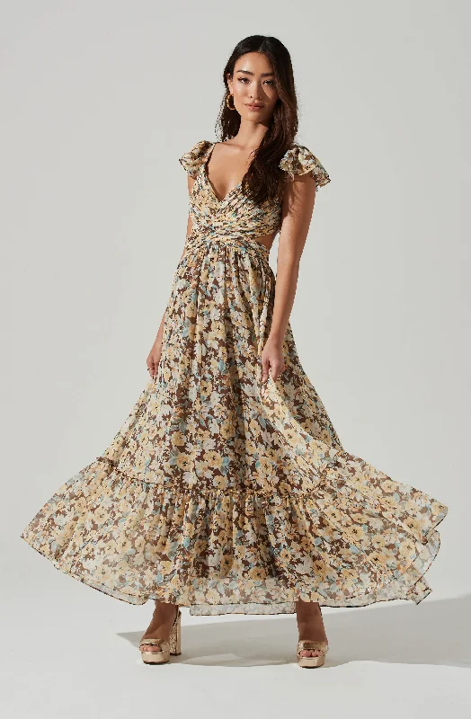 Primrose Floral Strappy Back Maxi Dress