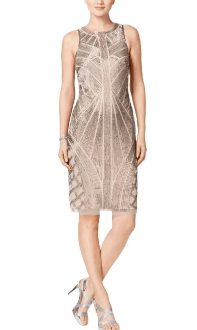 Adrianna Papell AP1E200575 Short Cocktail Halter Neck Party Dress