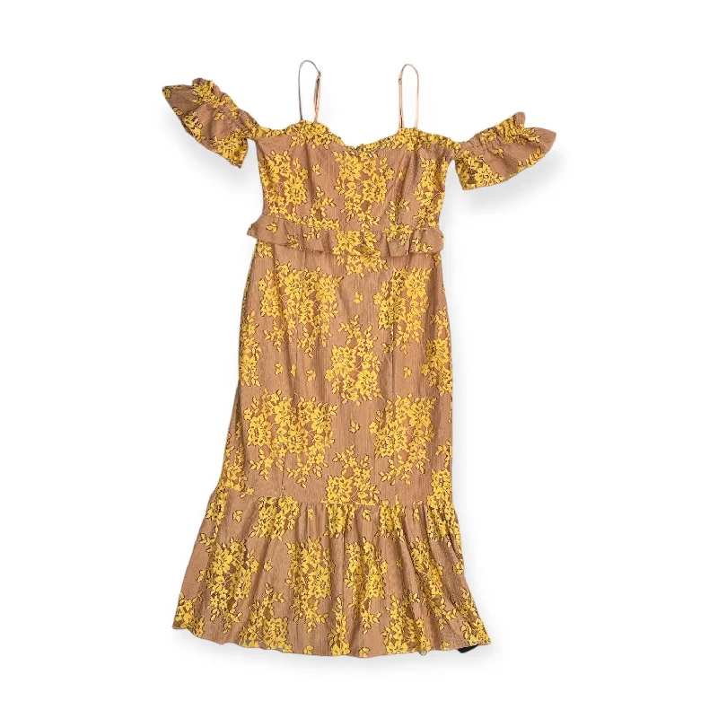 Dress Party Long By Clothes Mentor In Yellow, Size: S