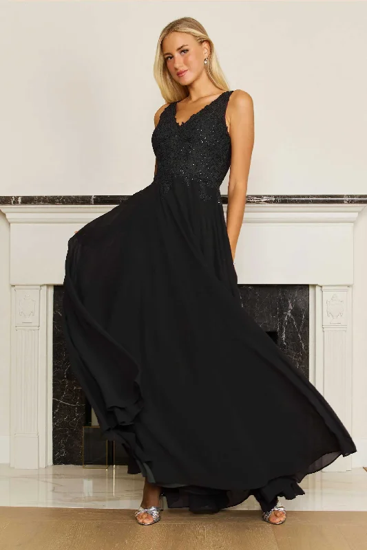 Dylan & Davids Long Formal Dress Plus Size Evening Gown Black