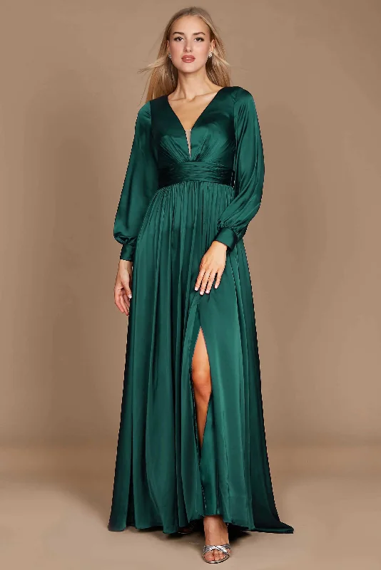 Dylan & Davids Long Sleeve Formal Evening Party Dress Emerald