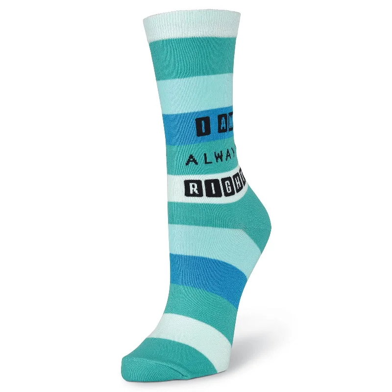 K. Bell Womens I Am Always Right Crew Socks