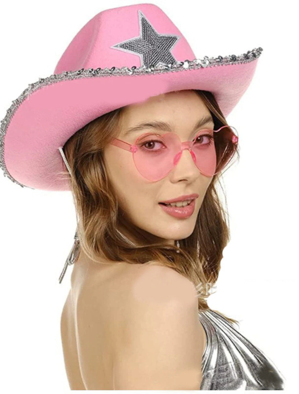 Cowboy Hat Wedding Valentine's Day Fashion Wedding With Paillette Headpiece Headwear